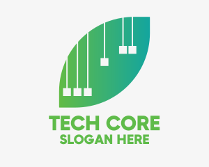 Modern Tech Leaf  logo design