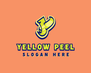 Funky Yellow Graffiti Letter Y logo design