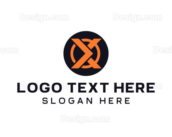 Tech Orange Letter X Logo