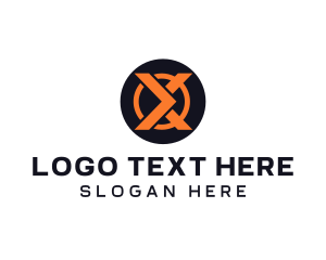 Tech Orange Letter X logo