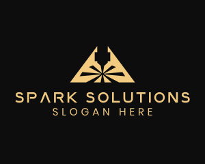 Laser Fabrication Metalwork Triangle logo design