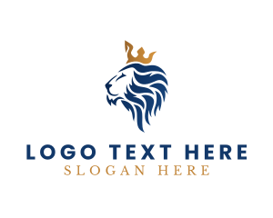 Elegant Lion Crown logo design
