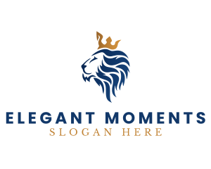 Elegant Lion Crown logo design