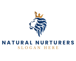 Elegant Lion Crown logo design