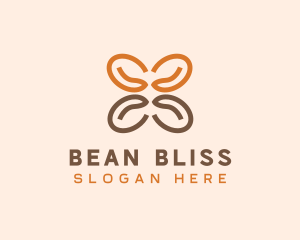 Coffee Bean Butterfly logo design