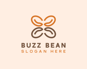 Coffee Bean Butterfly logo design