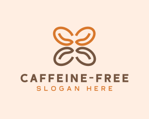 Coffee Bean Butterfly logo design