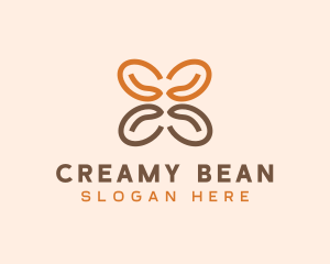 Coffee Bean Butterfly logo design