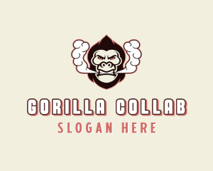 Gorilla Ape Smoking logo design