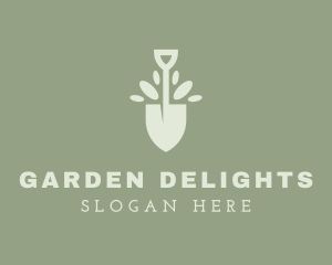 Leaf Gardener Trowel logo design