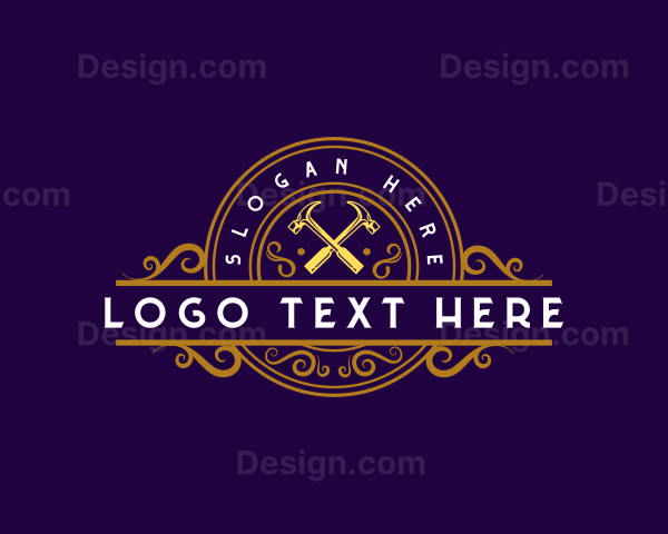 Elegant Carpentry Hammer Logo