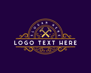 Elegant Carpentry Hammer  logo