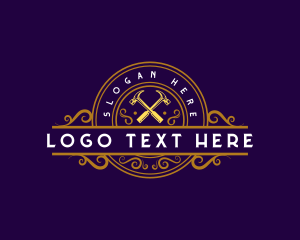 Elegant Carpentry Hammer  Logo