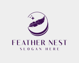 Sparkling Feather Quill logo design