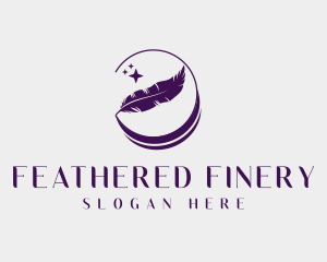 Sparkling Feather Quill logo design