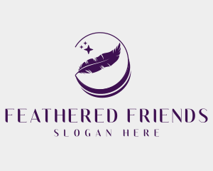 Sparkling Feather Quill logo design