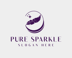 Sparkling Feather Quill logo design