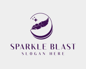 Sparkling Feather Quill logo design