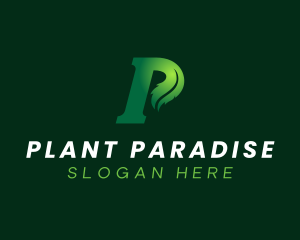 Eco Leaf Letter P logo design