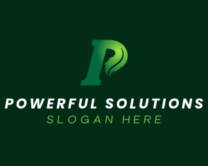 Eco Leaf Letter P logo design