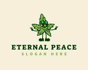 Organic Cannabis Peace logo design