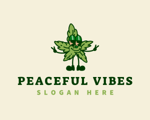 Organic Cannabis Peace logo design