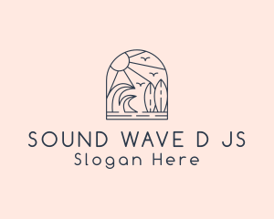 Vacation Island Surfing  logo design