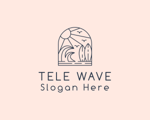 Vacation Island Surfing  logo design