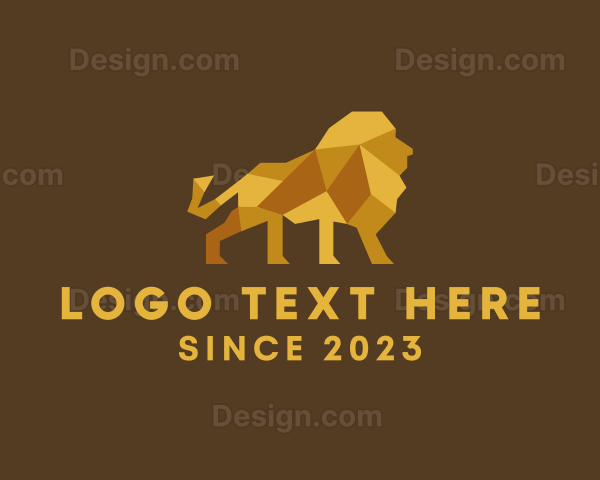 Golden Origami Lion Logo