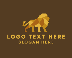 Golden Origami Lion Logo