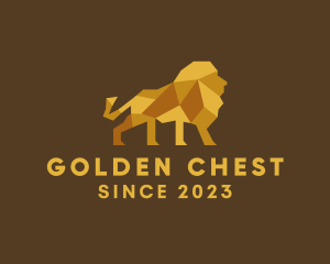 Golden Origami Lion logo design