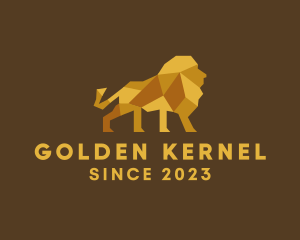 Golden Origami Lion logo design