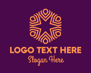 Orange Intricate Hexagon Pattern logo