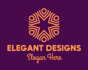 Orange Intricate Hexagon Pattern logo design
