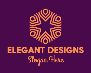 Orange Intricate Hexagon Pattern logo