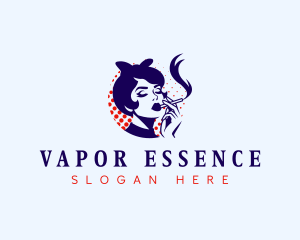 Lady Smoking Cigarette logo design