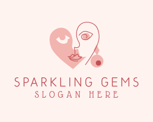 Red Heart Earrings logo design