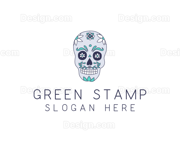 Flower Festive Skull Logo