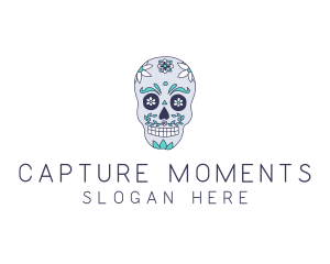Flower Festive Skull  Logo