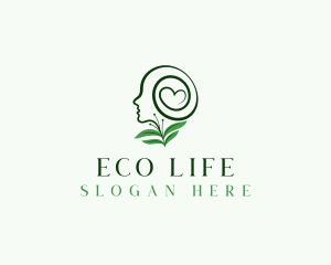 Eco Leaf Mental Health logo design