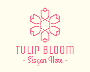 Beautiful Tulip Hexagon logo design
