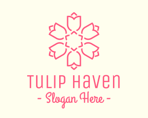 Beautiful Tulip Hexagon logo design