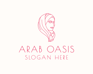 Muslim Hijab Beauty Woman logo design