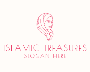 Muslim Hijab Beauty Woman logo design