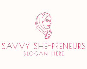 Muslim Hijab Beauty Woman logo design