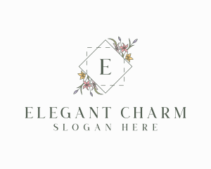 Floral Elegant Wedding logo design