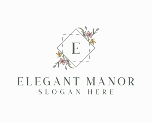Floral Elegant Wedding logo design
