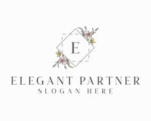 Floral Elegant Wedding logo design