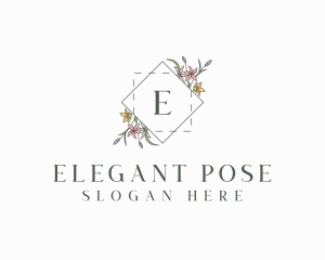 Floral Elegant Wedding logo design