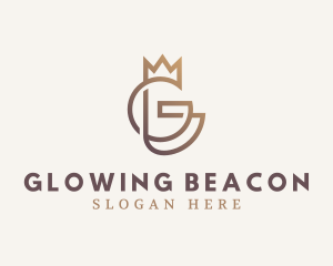 Gradient Crown Letter G logo design